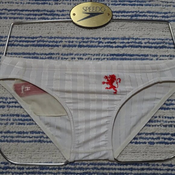 RARE VINTAGE GOOD MEN WEAR WHITE SWIM BRIEF, ASIAN SIZE "S", 28"-30",(Pre-Owned) - Picture 1 of 9
